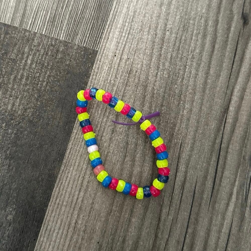 handmade rainbow beaded bracelet